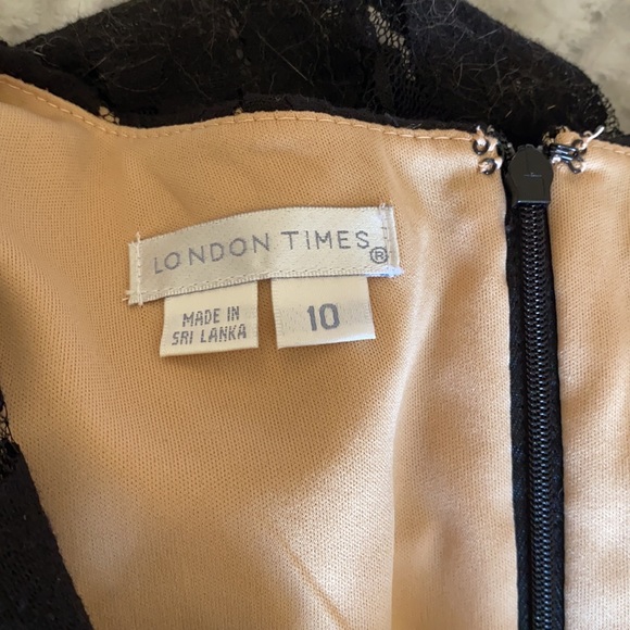 London times dress. NWT. Paid $159.99. Nude/black lace. Knee length. Size 10 - Picture 4 of 5